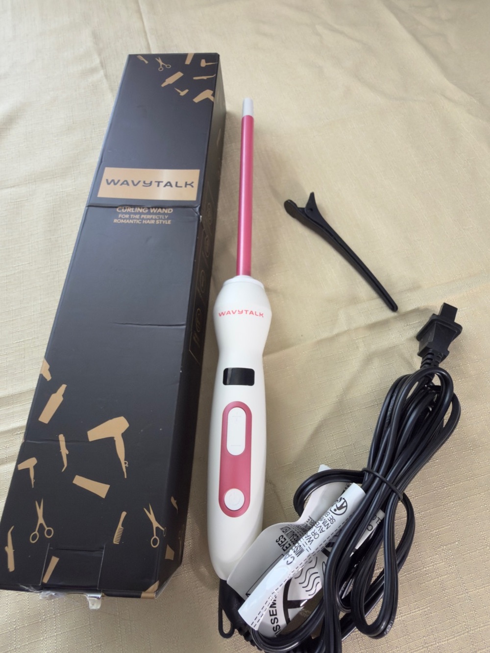 WAVYTALK Pink and White Curling Wand - Precision Styling
